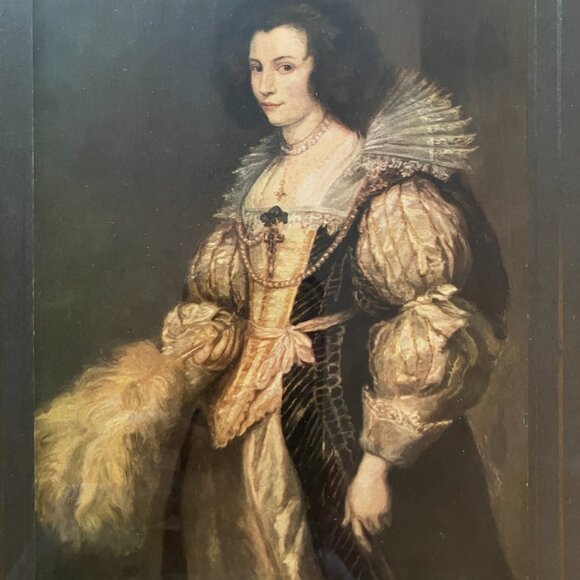 Vintage Framed Picture Elizabethan Woman with Smile - Picture 4 of 7